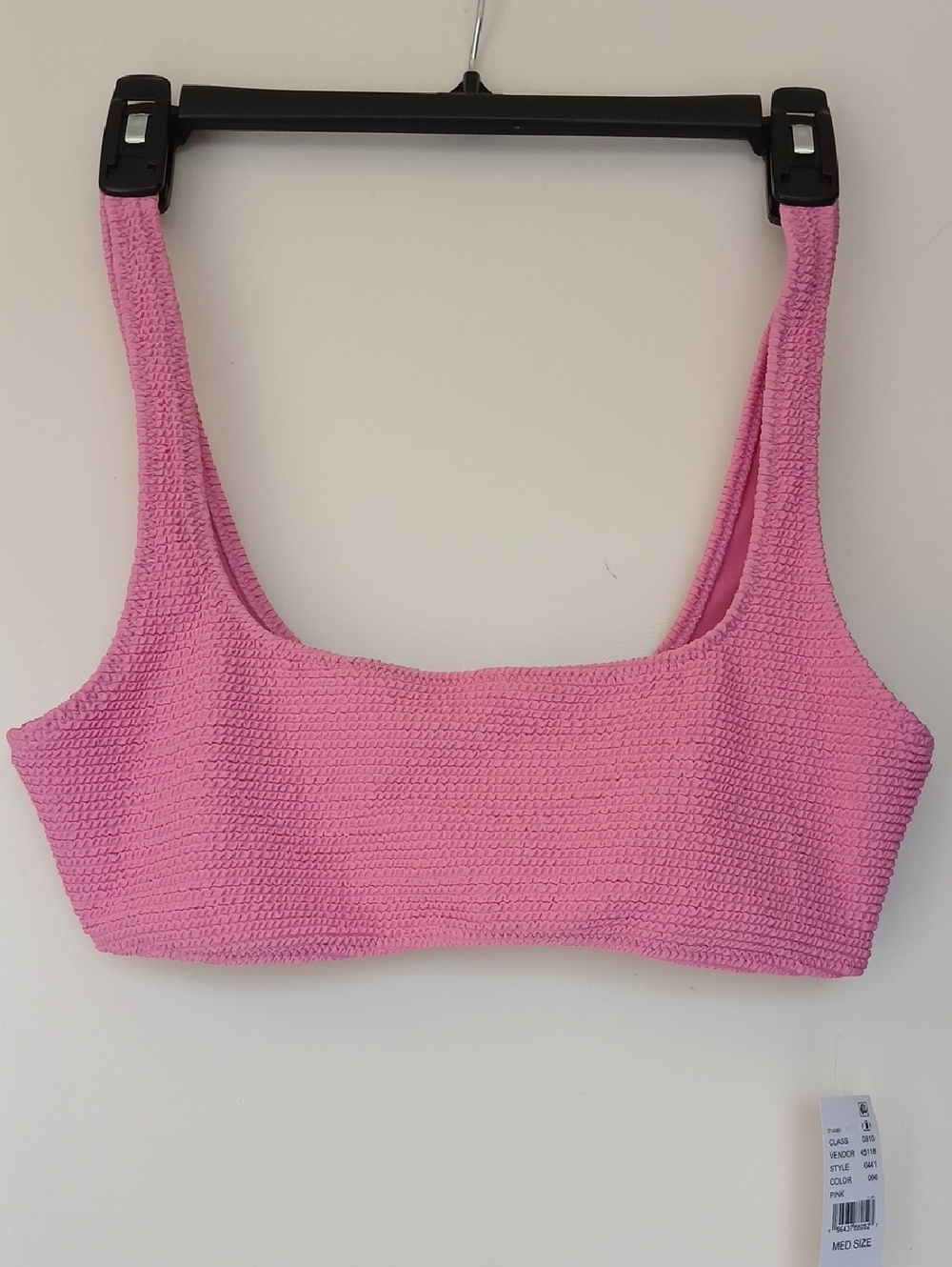 PACSUN Pink Square Neck Cropped Bikini Top Size Medium New